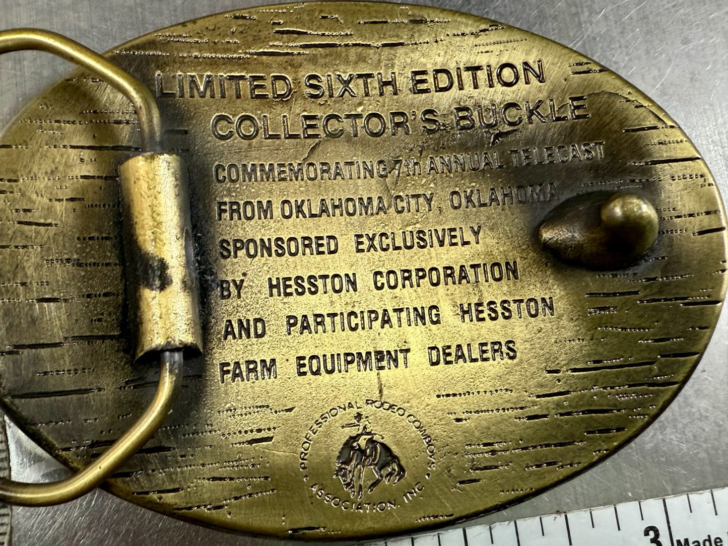 1980 Hesston NFR National Finals Rodeo Cowboys Western 6th Edition Belt Buckle