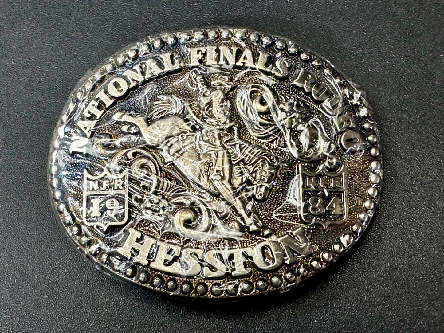 1984 Hesston National Finals Rodeo NFR Cowboys Youth Size NOS Belt Buckle