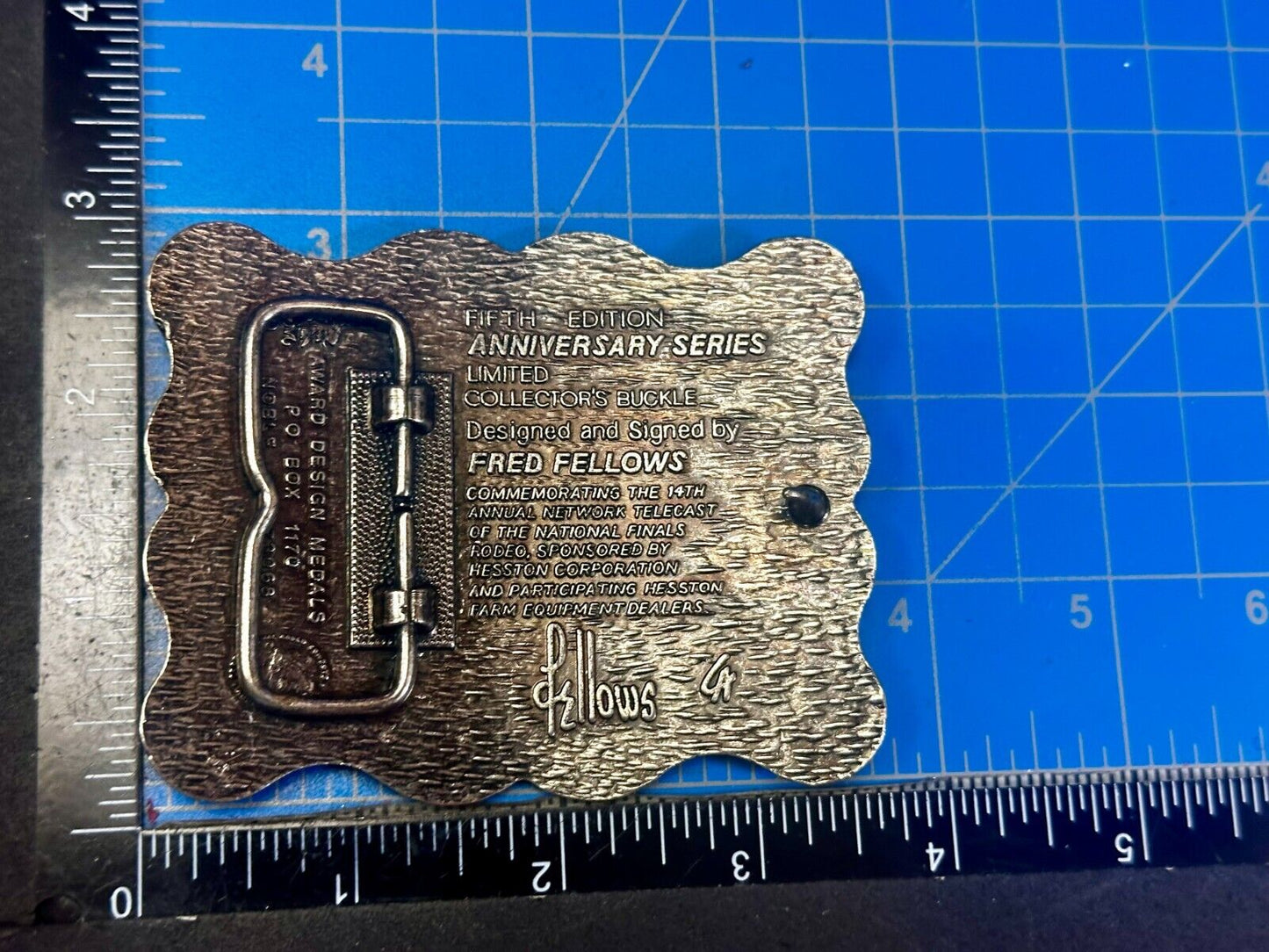 1987 ADM Hesston NFR National Finals Rodeo Cowboys Western Belt Buckle