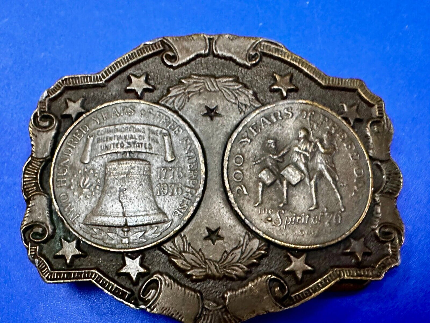 200 YEARS OF FREEDOM USA BICENTENNIAL 76 Coin Collectors Patriotic Belt Buckle