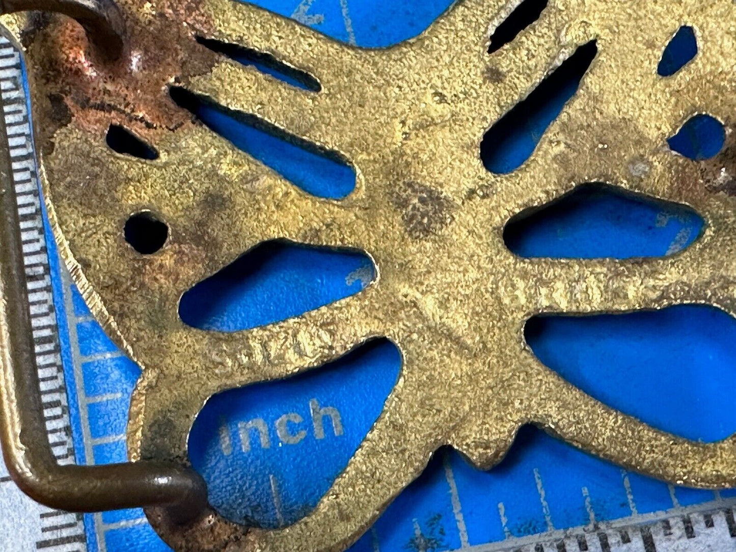 2" Butterfly Boho Hippie solid brass vintage Cutout belt buckle