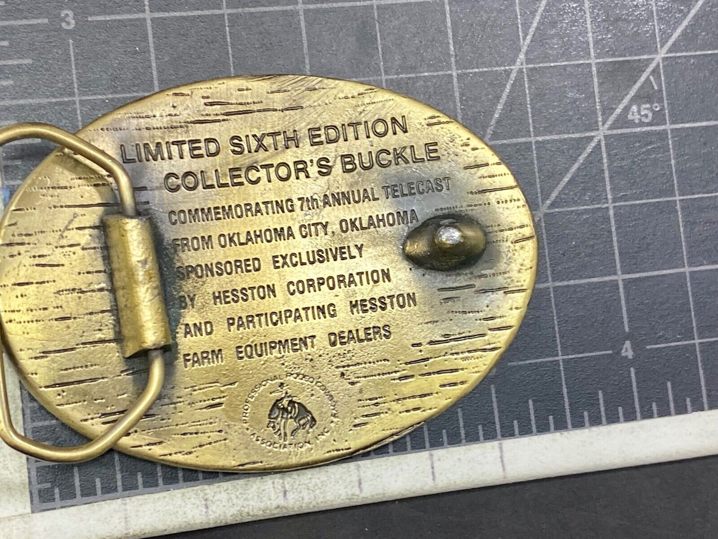 1980 Collectors Nfr National Finals Rodeo Hesston Belt Buckle