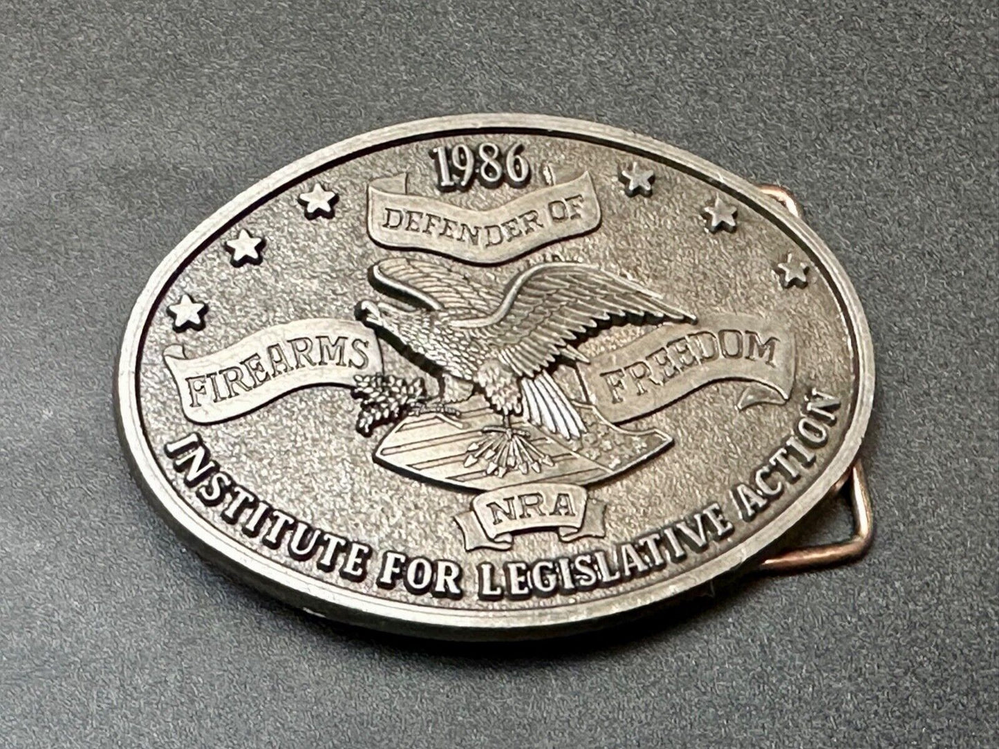 1986 NRA Institute for Legislative Action 2nd amendment Firearms belt buckle