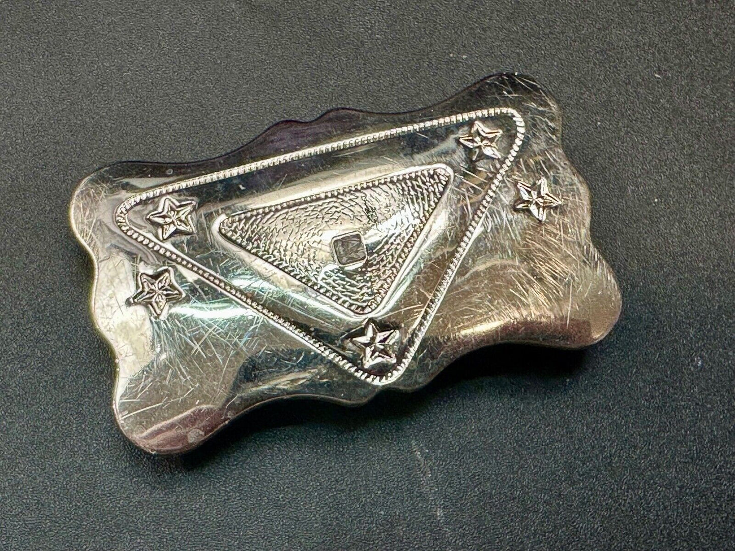 Vintage Chambers ornate engraved project craft belt buckle - no centerpiece