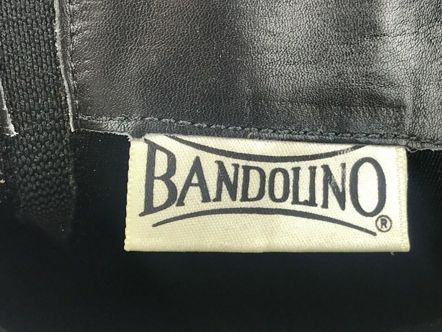 BANDOLINO Black Leather Tall Riding Boot w/ Buckle 5.5