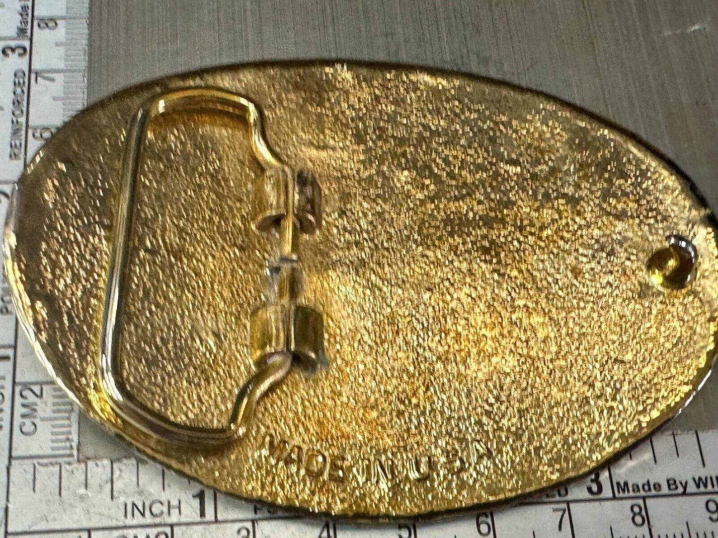 The Great State of Texas Star & Flag gold & black color western belt buckle