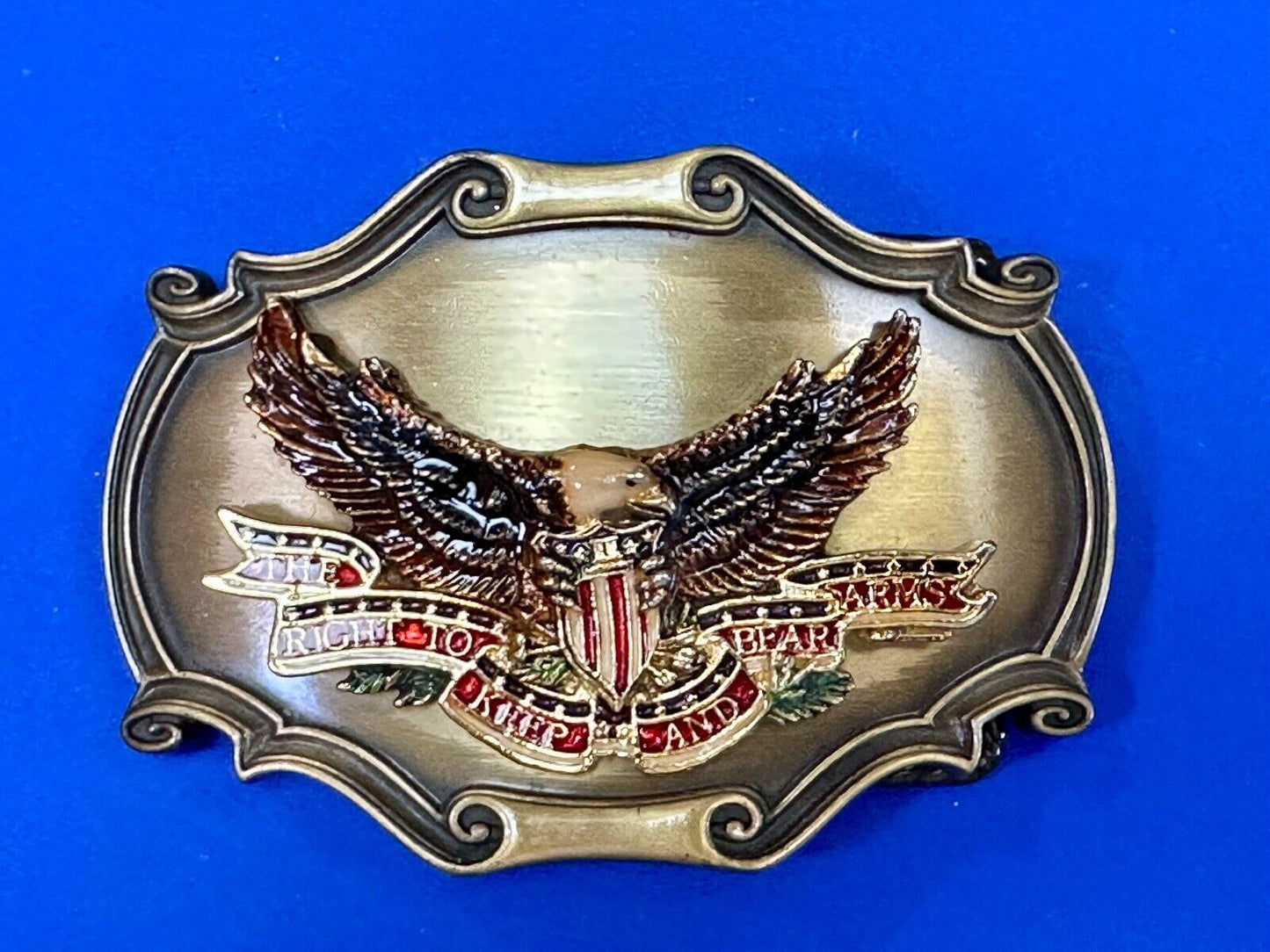 The Right keep & bear arms patriotic 2nd amendment eagle Rraintree belt buckle
