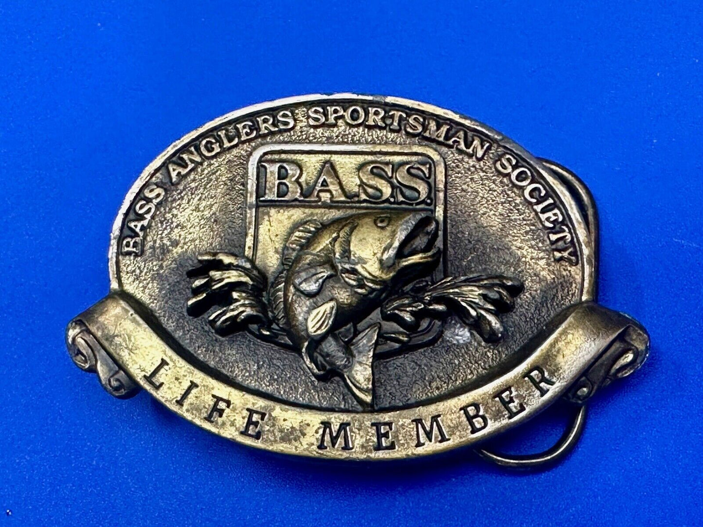 BASS Anglers Sportsman Society Fishing RARE Bergamot Commemorative belt buckle