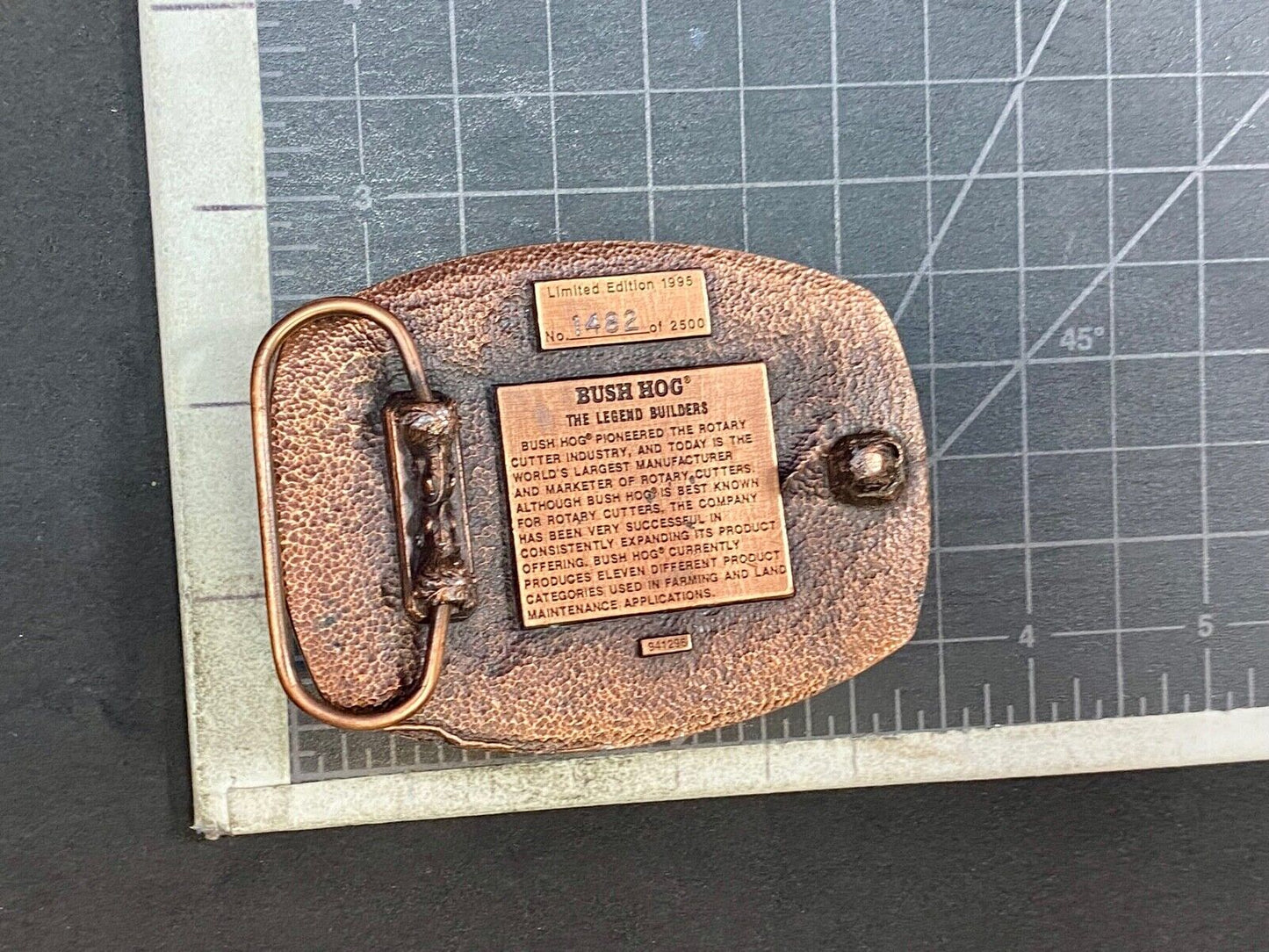 The Bush Hog Rotary Cutter Lawn Construction Tractor Company Belt Buckle 1995