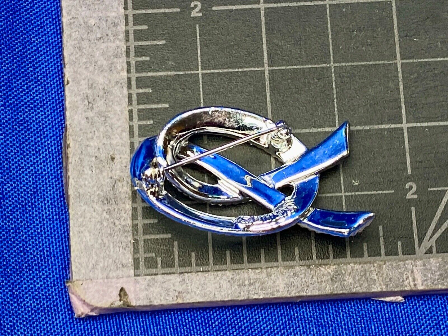 Vintage Emmons Knotted Bow Silver Tone Retro Costume Jewelry Brooch Pin