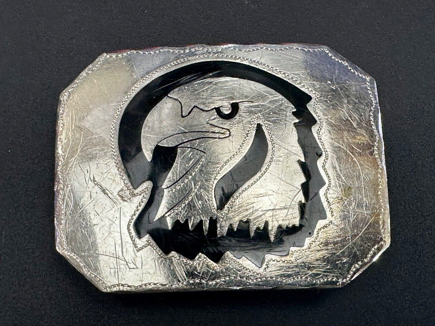 Bald EAGLE Vintage Inlaid Enameled Artisan? Beautiful Craftsmanship belt buckle