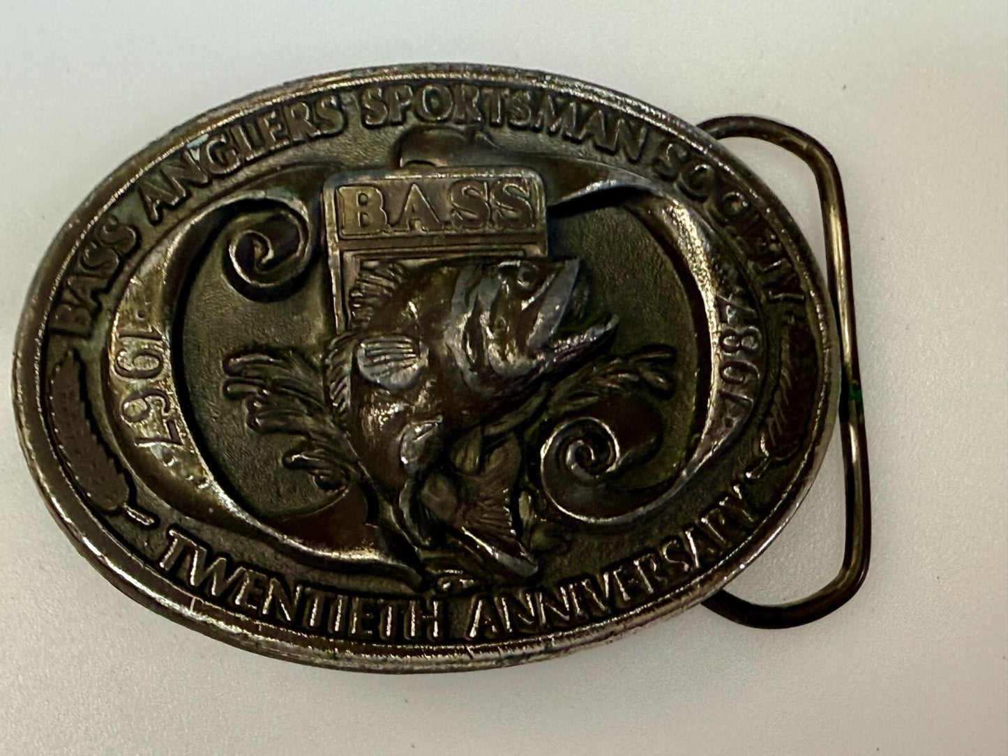 Bass Anglers Sportsman Society 20th Anniversary Limited Edition 1987 Belt Buckle