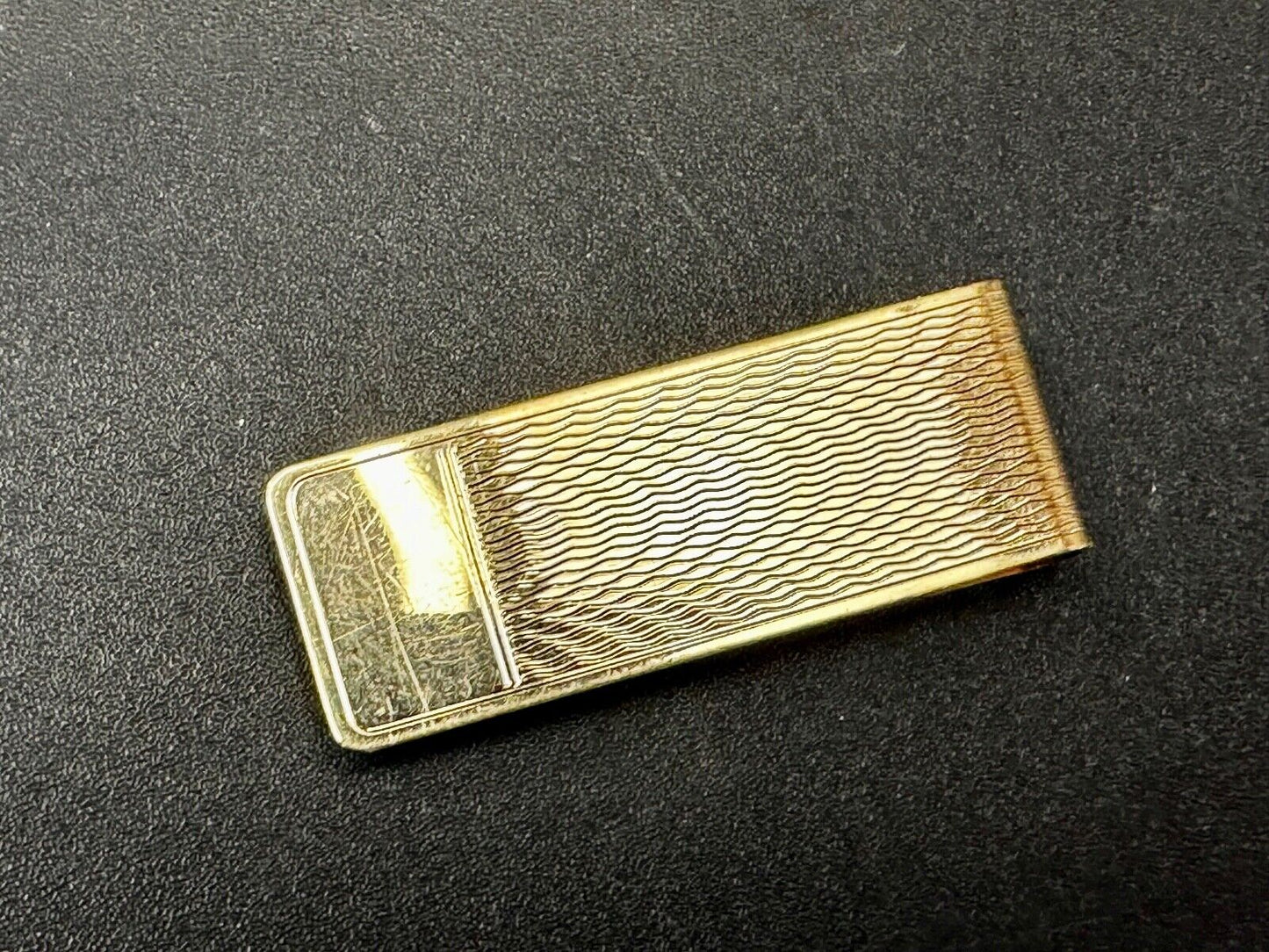 Vintage B.A.Ballou Gold B.A.B. Overlay Engraved Money Clip Holder