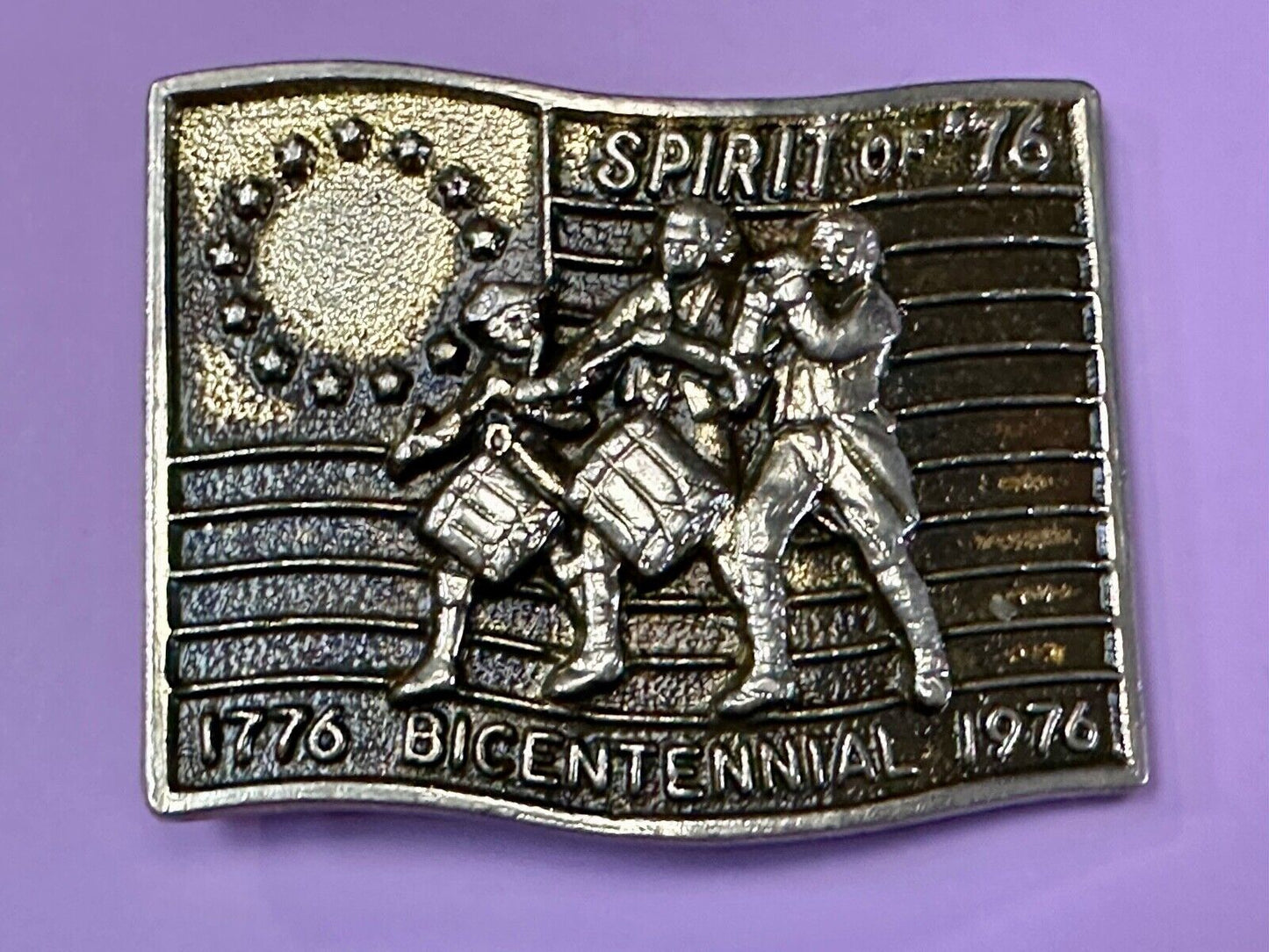 The Spirit of 76 - Patriotic American Bicentennial Marching Band belt buckle