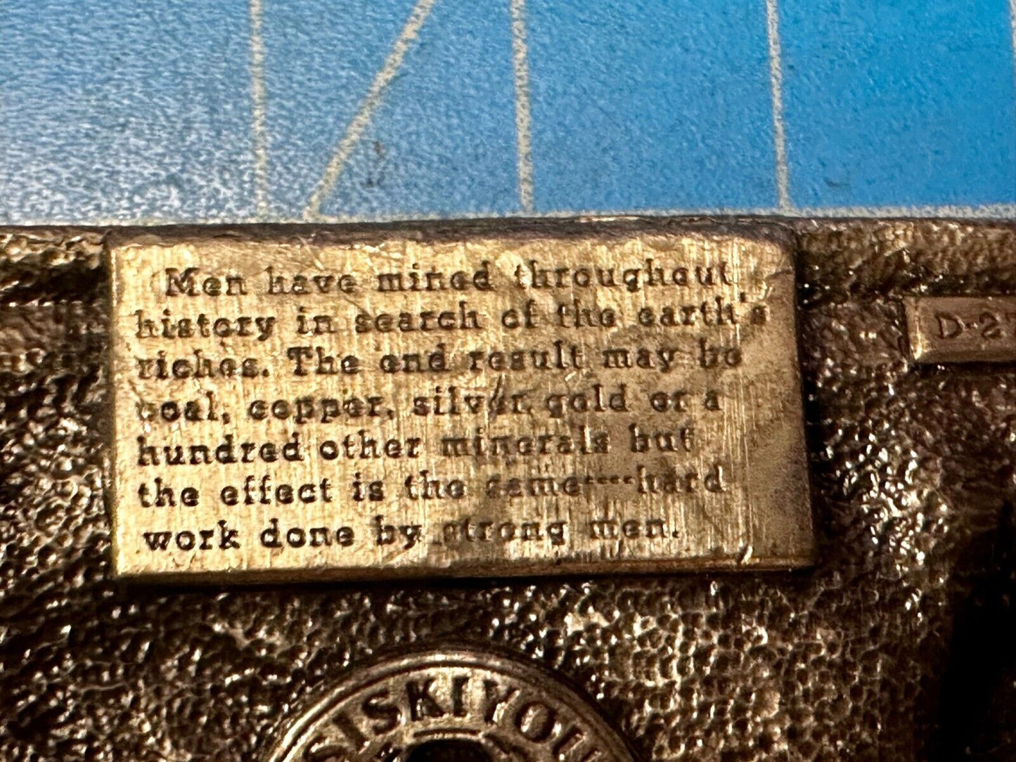 Underground Miners Processing Mill Historical Vintage 1983 Siskiyou Belt Buckle