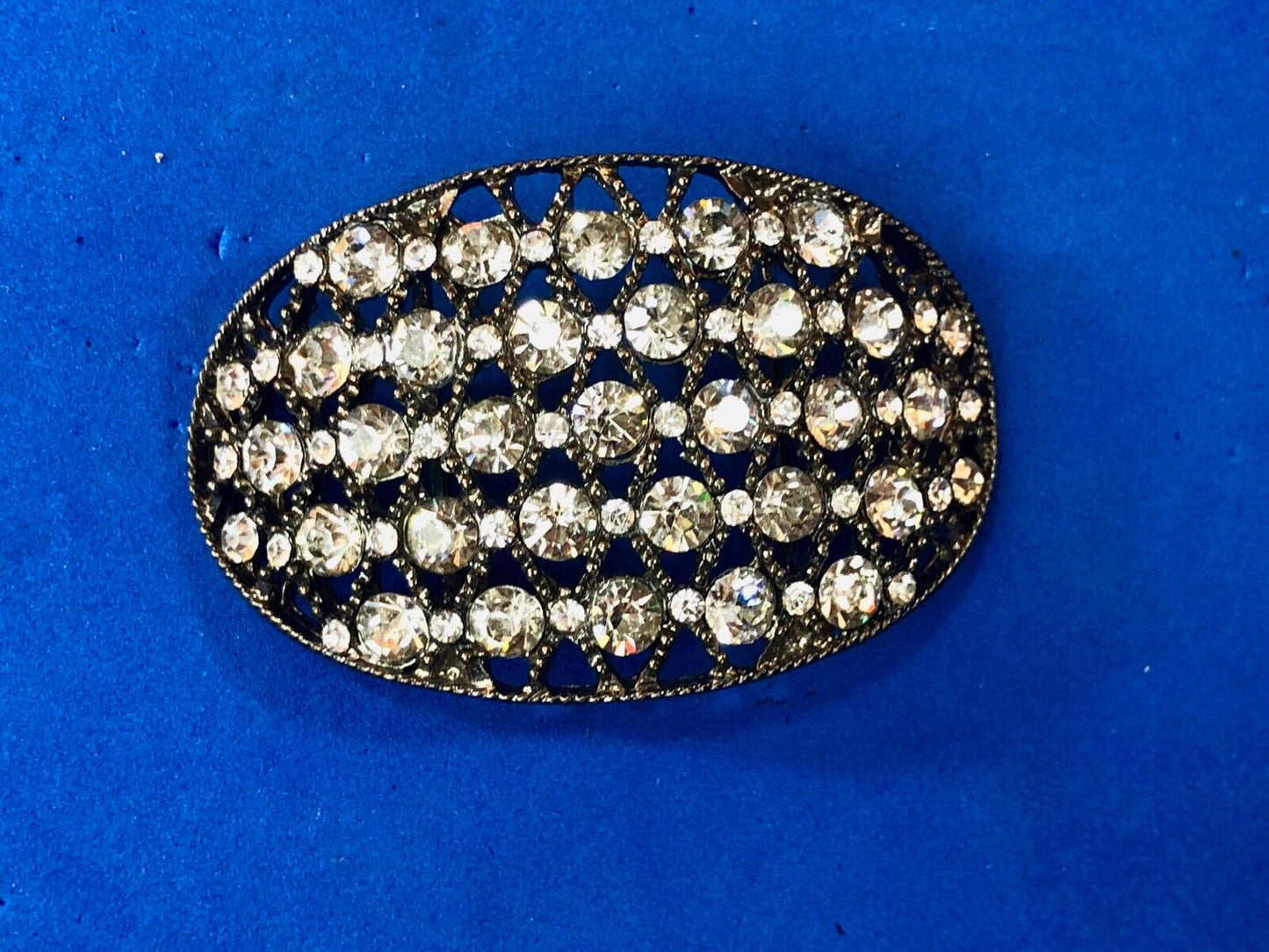 Beautiful Victorian quality Rhinestone? unknown Belt Scarf Clip Buckle