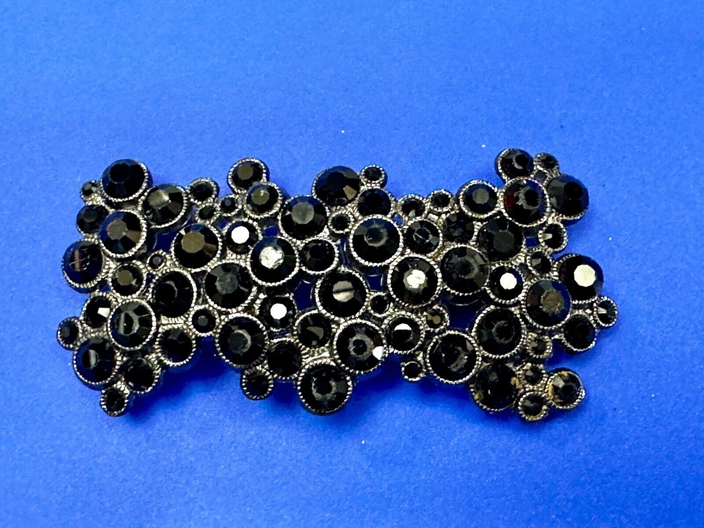 Black Rhinestone Cluster / Covered Retro Women's 4" Wide Belt Buckle