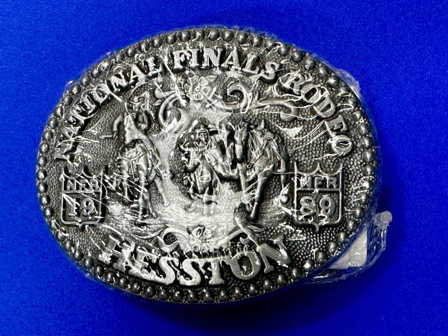 1989 Hesston National Finals Rodeo NFR Cowboys Youth Size NOS Belt Buckle