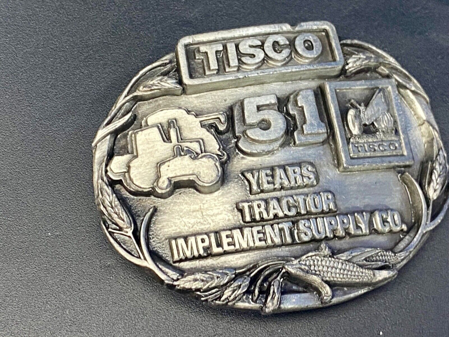 1988 Tisco Tractor Implement Supply Agriculture Farm Supply 51 Year Belt Buckle