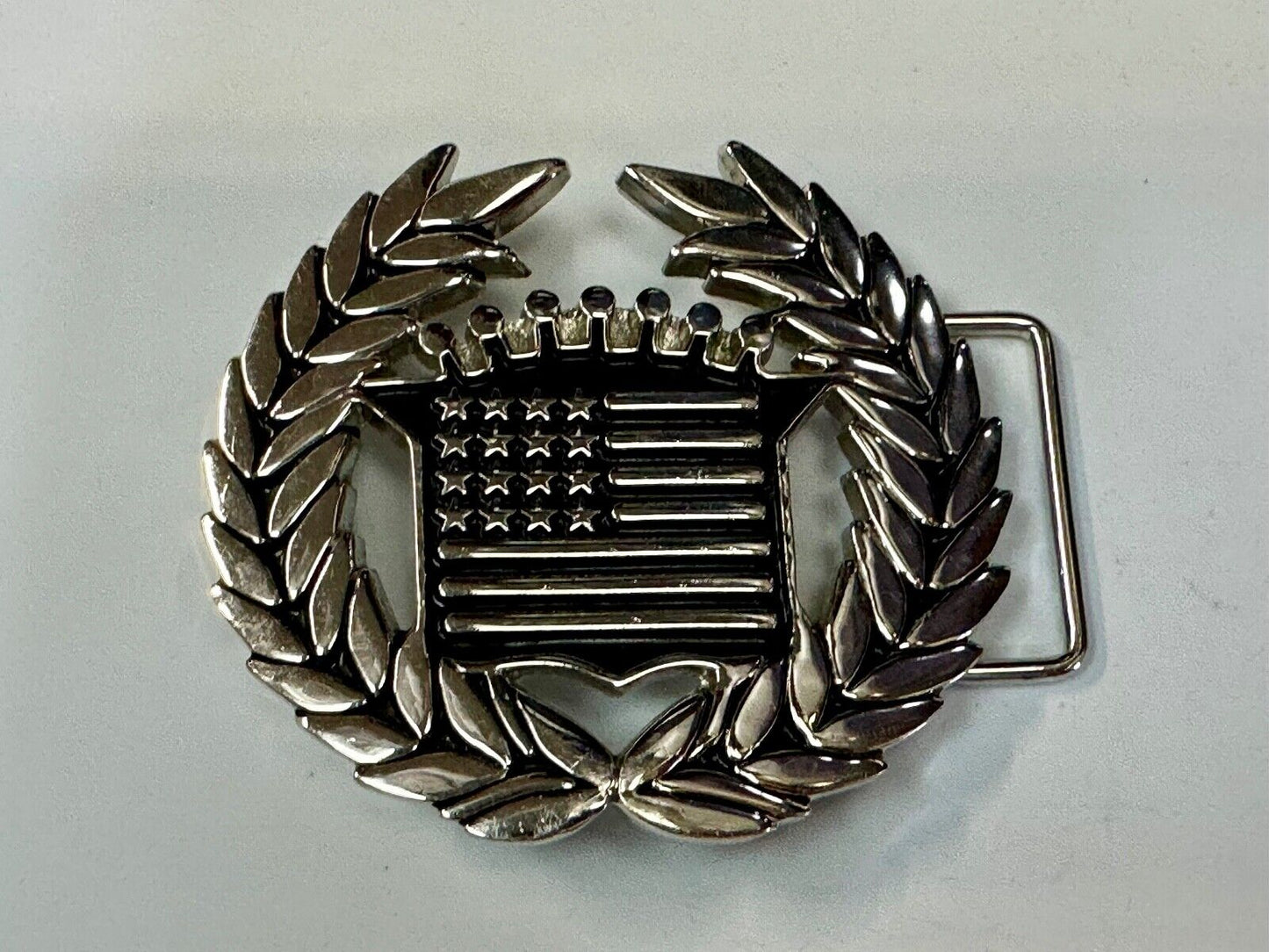 Vintage Cadillac Olive Branch Emblem Belt Buckle - Famous Stars & Straps