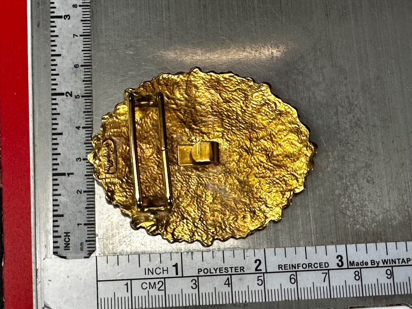 Vintage Leaf Theme Large Gold Tone VTG Belt Buckle by Pappagallo