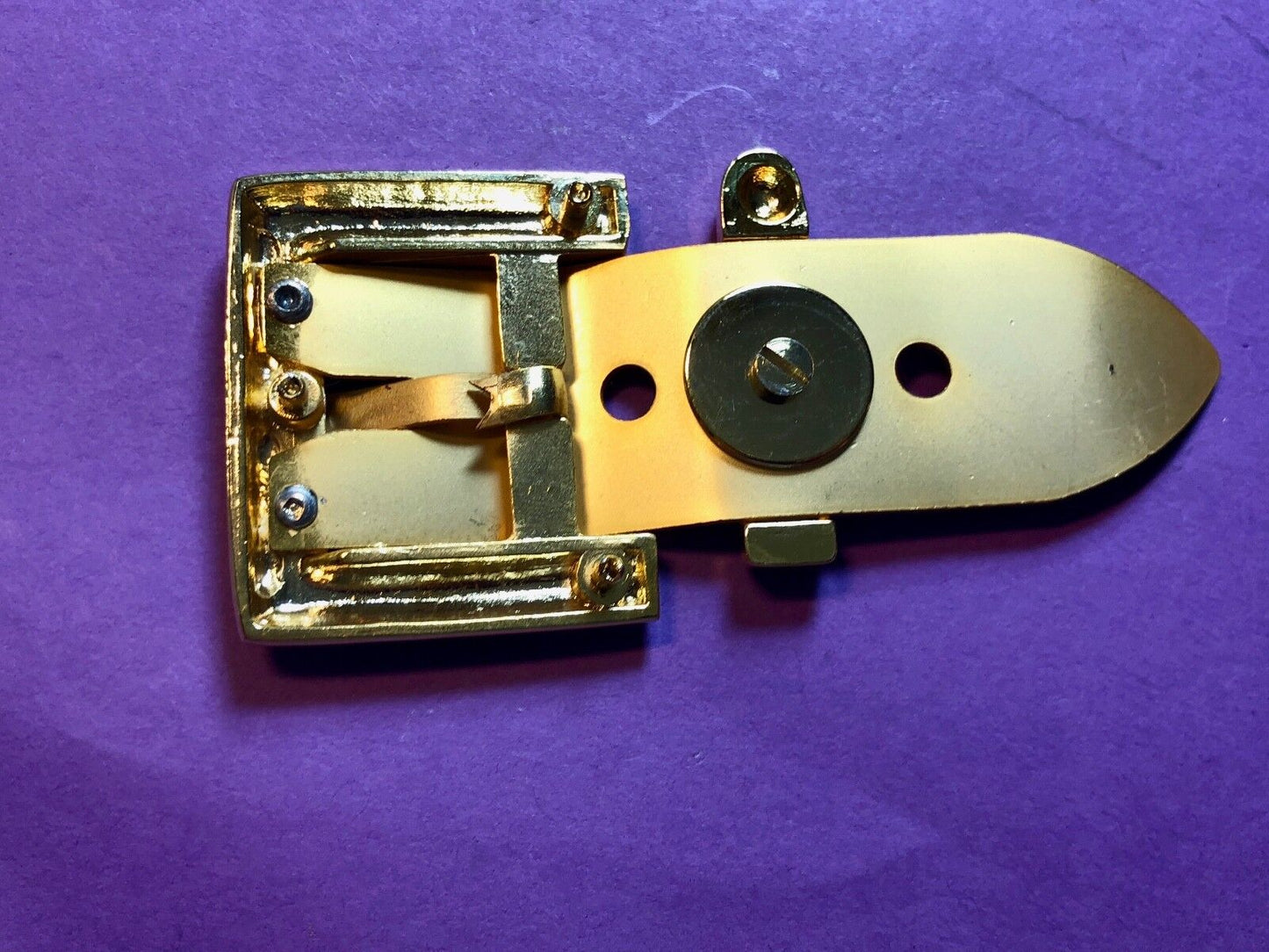 Vintage 2 piece Dress Brass Tone? Belt Buckle