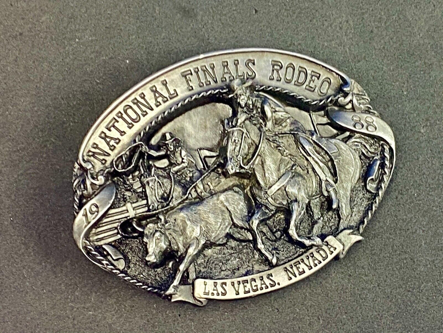1988 Las Vegas NFR Youth belt buckle by Siskiyiou 750 made! SO RARE!!!