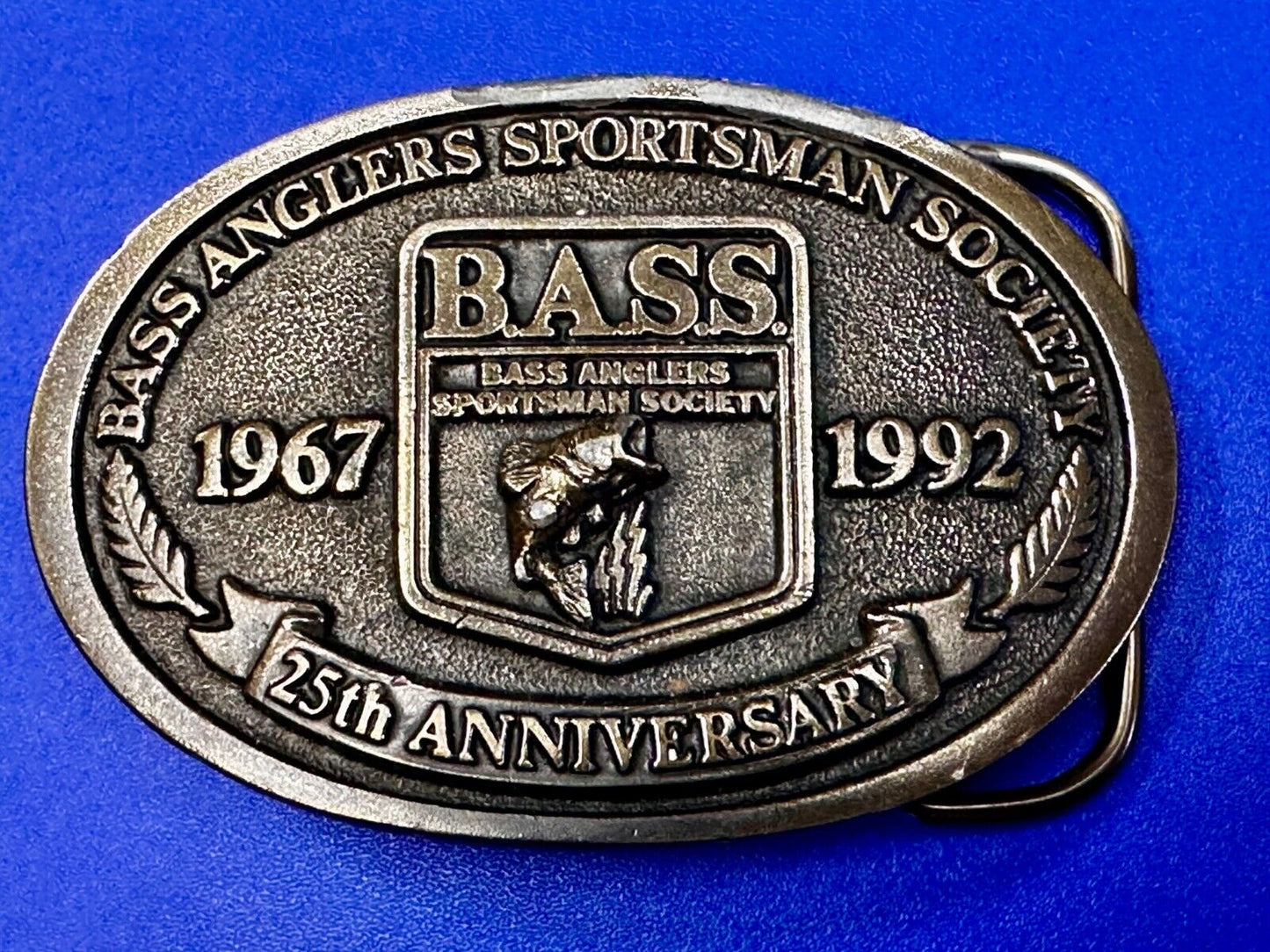 1992 Bass Anglers Sportsman Society Club 25th Anniversary Fishing Belt Buckle