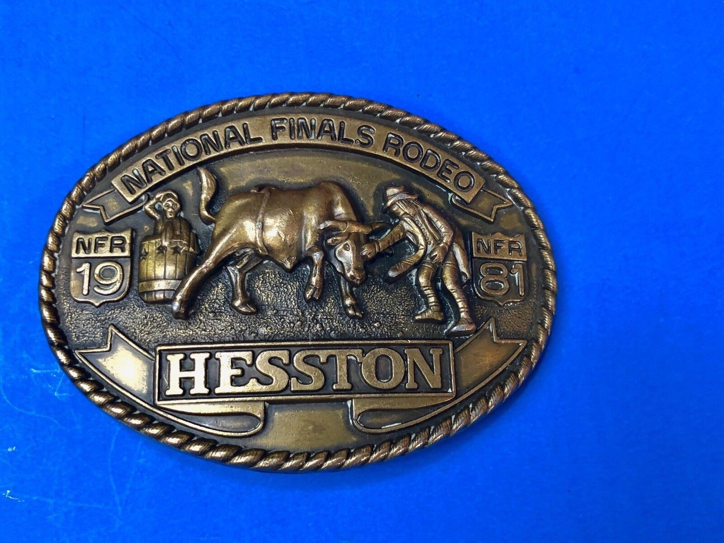 1981 Western Belt Buckle NFR Hesston National Final Rodeo Cowboy Award
