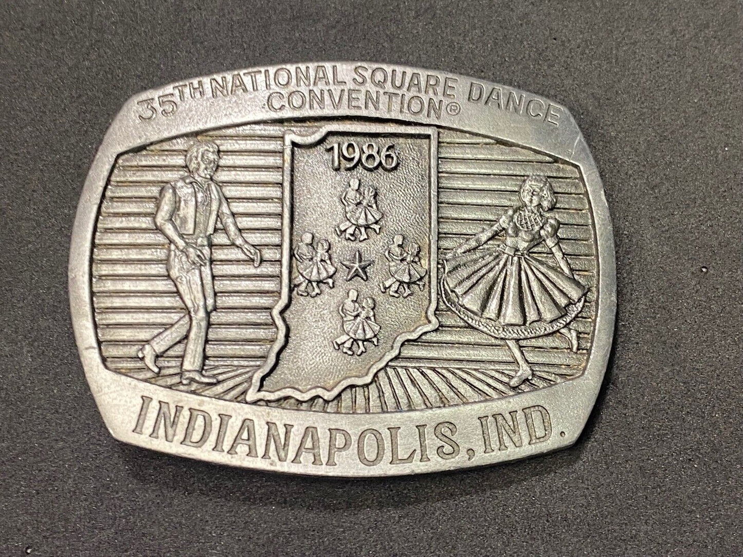 35Th National Square Dance Convention 1986 Indianapolis In Western Belt Buckle
