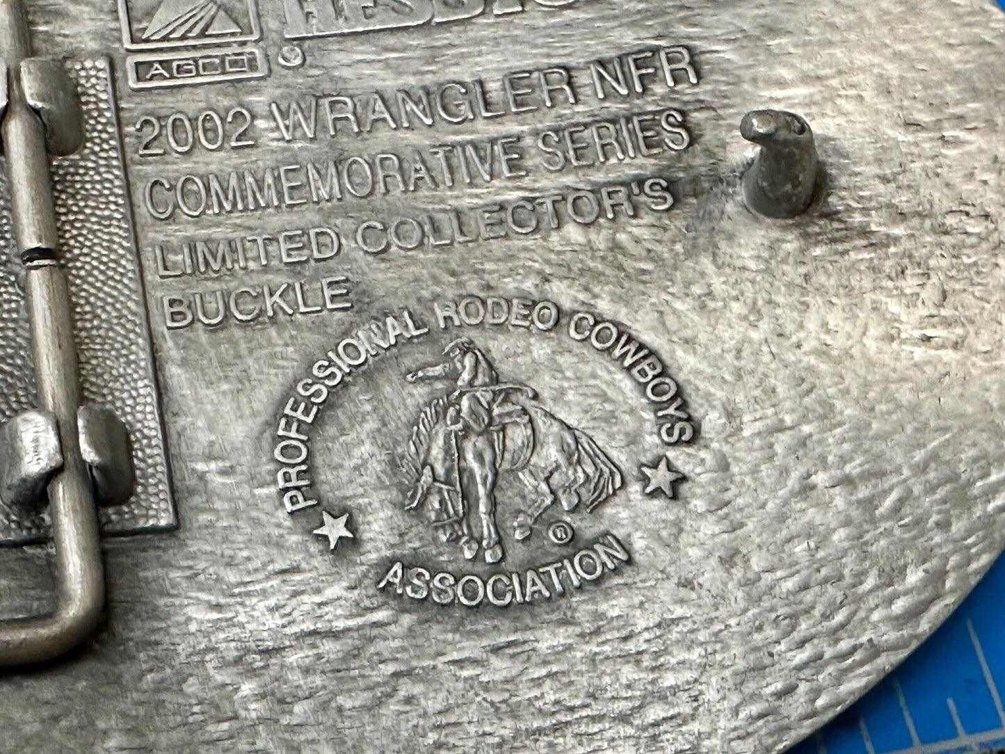 2002 Wrangler Hesston National Finals Rodeo NFR Montana Silversmiths Belt Buckle
