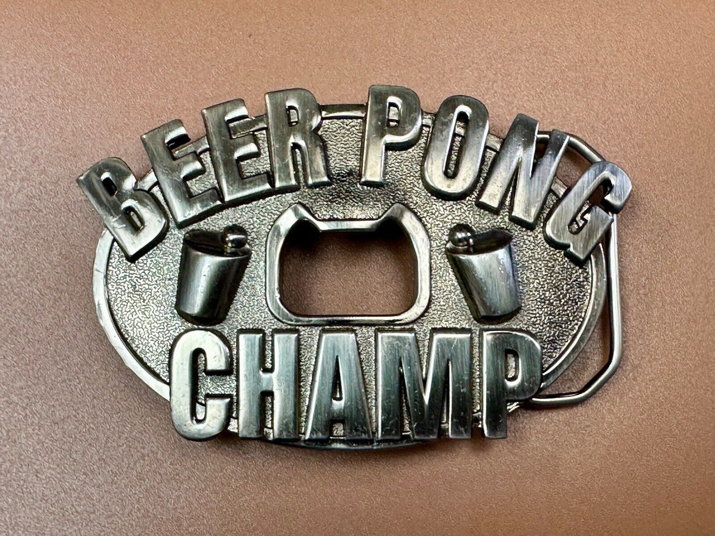 Beer Pong Champ Bottle Opener, Belt Buckle Award funny Novelty by Kalan