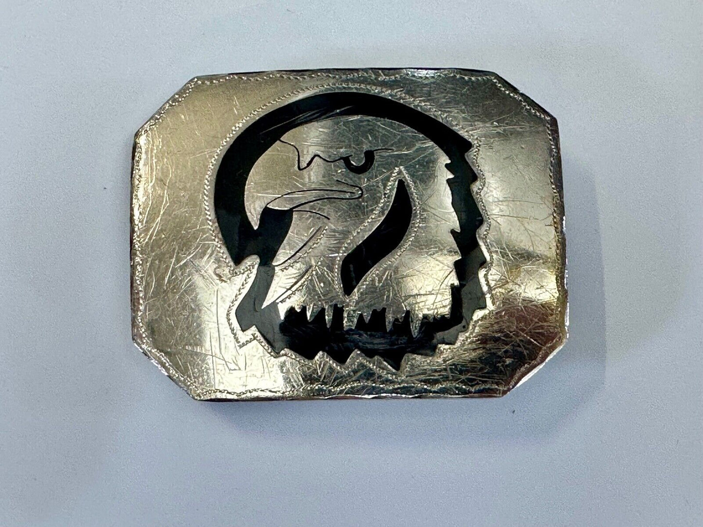 Bald EAGLE Vintage Inlaid Enameled Artisan? Beautiful Craftsmanship belt buckle