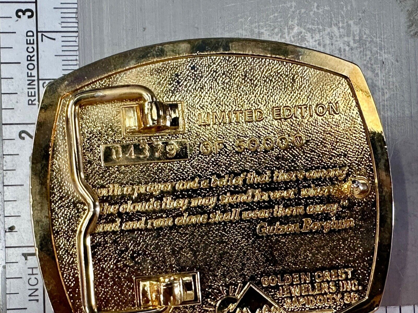 1991 Mount Rushmore 50th Golden Anniversary Limited Edition belt buckle