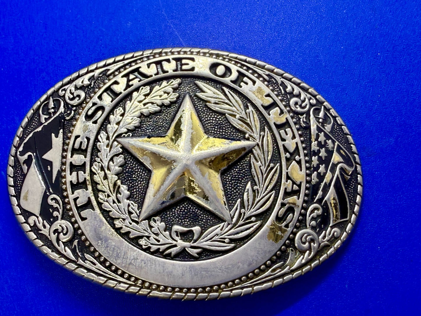 The Great State Of Texas Lone Star Vintage Commemorative Belt Buckle W USA