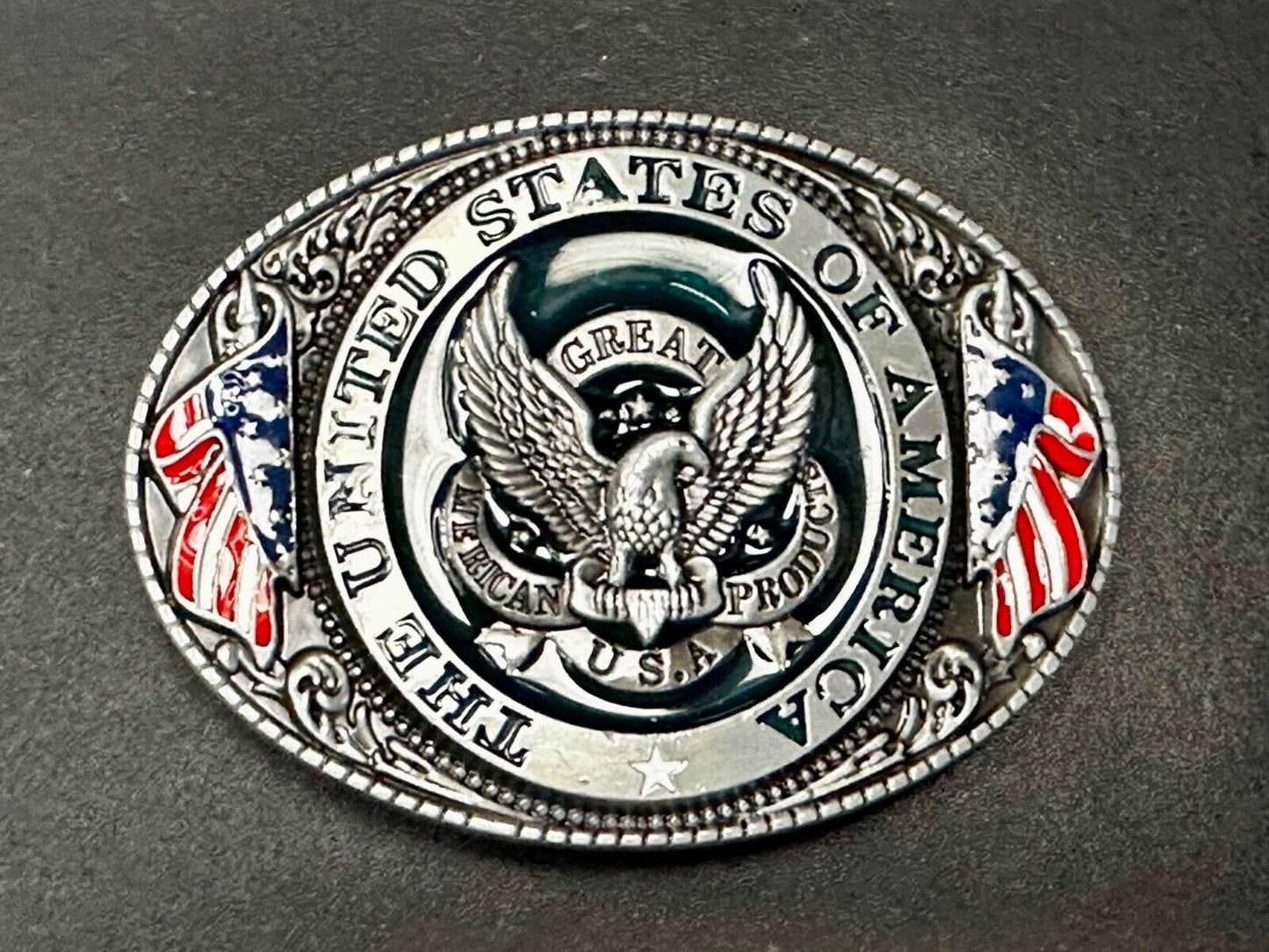 The United States of America Patriots Eagle US Flag Emblem Belt Buckle
