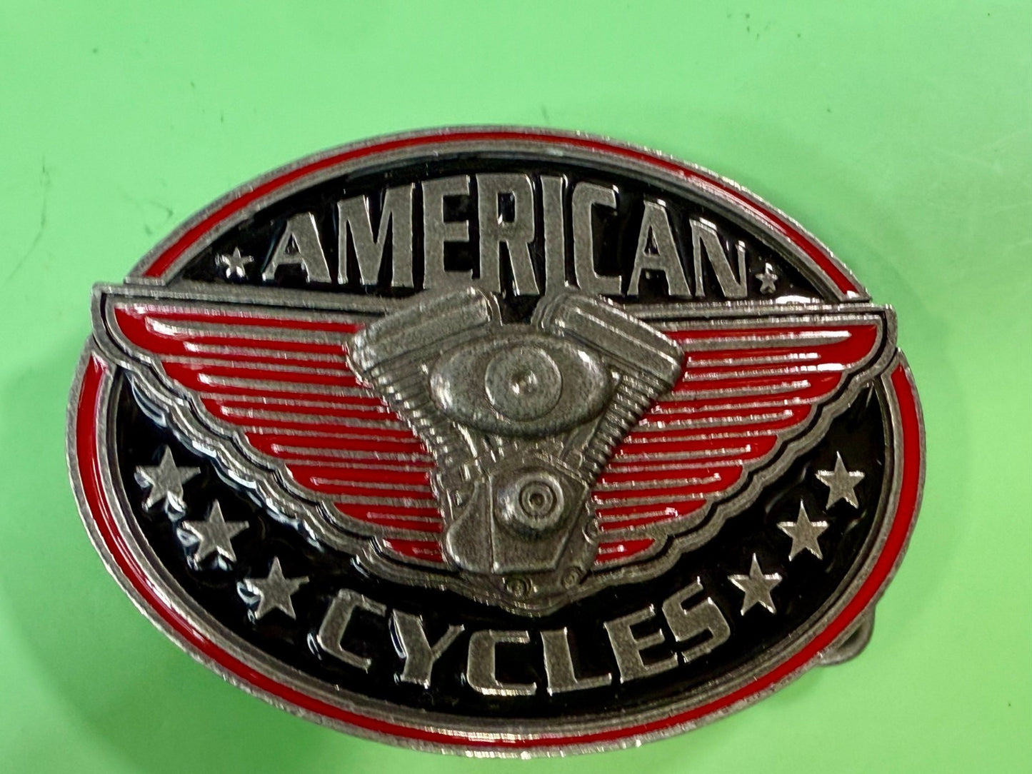 AMERICAN BIKER CYCLES V-Twin Engine Motorcycle Wings EJC 2004 Belt Buckle