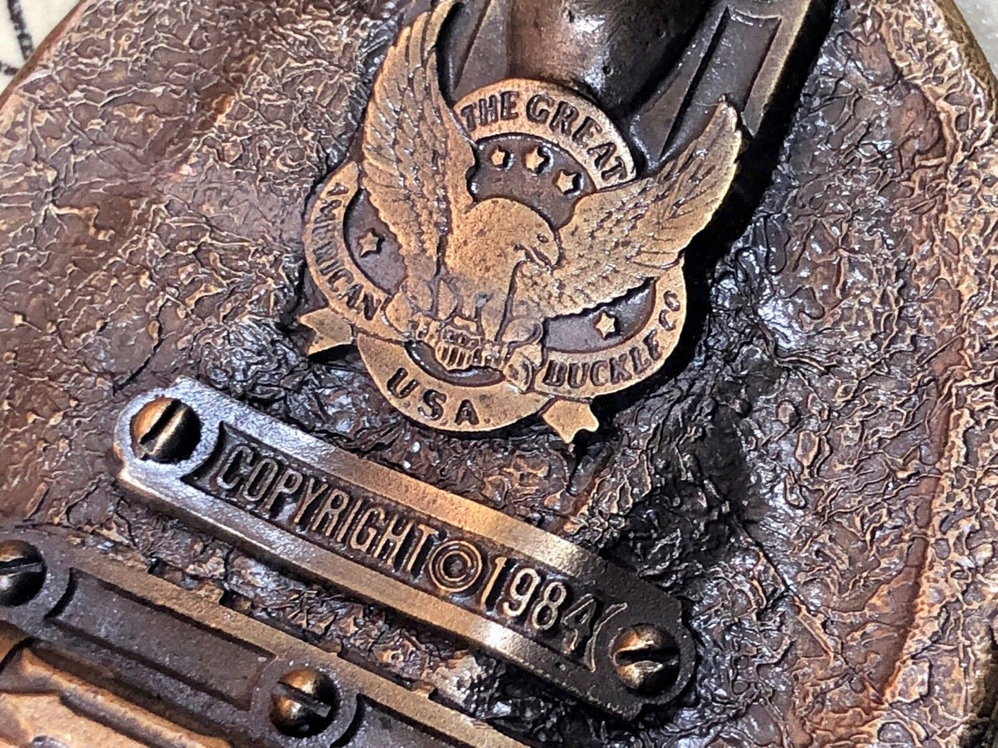 Vintage 1984 Prairie Pioneer Americas Heartland Great American Belt Buckle