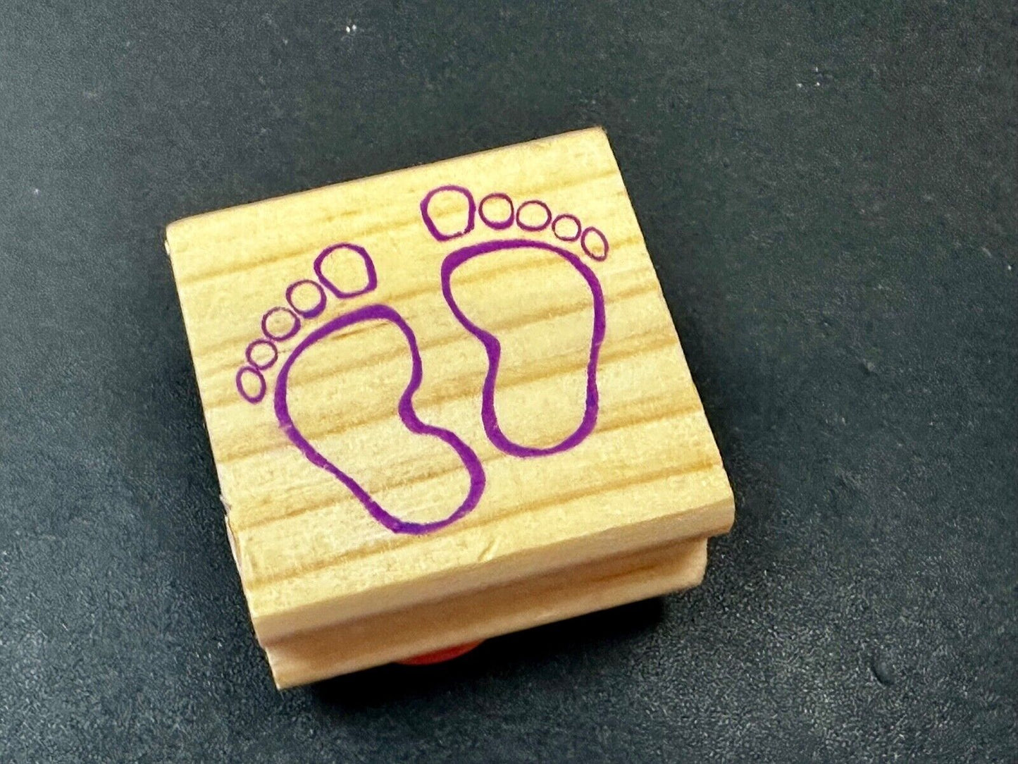 Baby Footprints Feet - NOS 1.5" Rubber Stamp for Crafting and Card Making