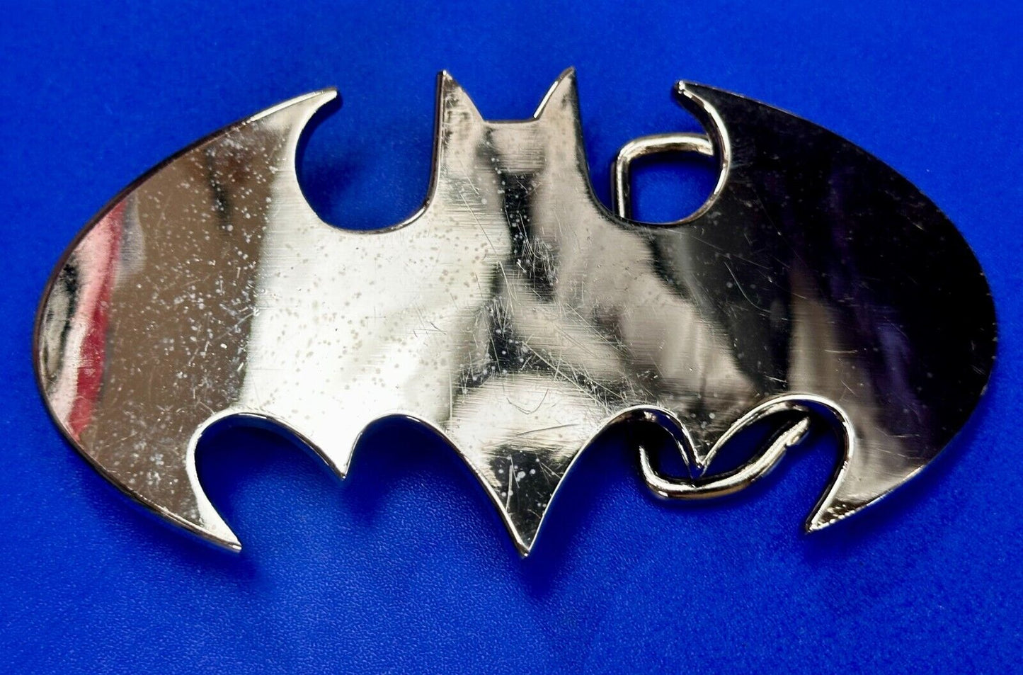 Batman Bat Wing Classic Logo Cutout Silver Color Reflective Cpga Belt Buckle