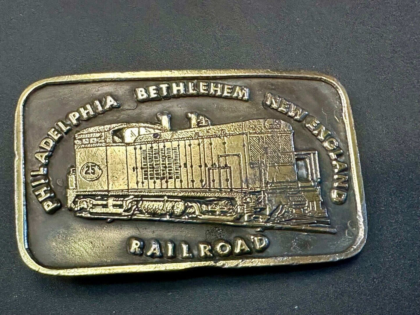 Train Engine 25 Philadelphia Bethlehem New England RR Tiffany Studio Belt Buckle