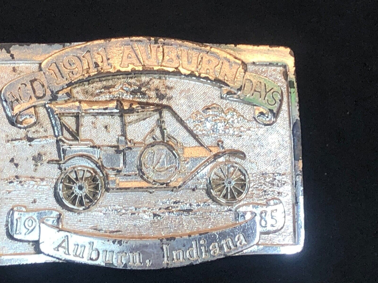 Vintage 1985 Auburn Days - Indiana belt buckle. fair and car show!