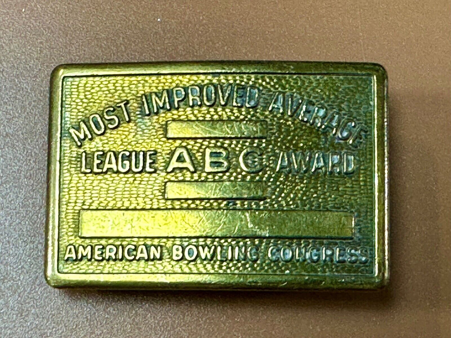American Bowling Congress BLANK ENGRAVABLE Belt Buckle - Most Improved Average