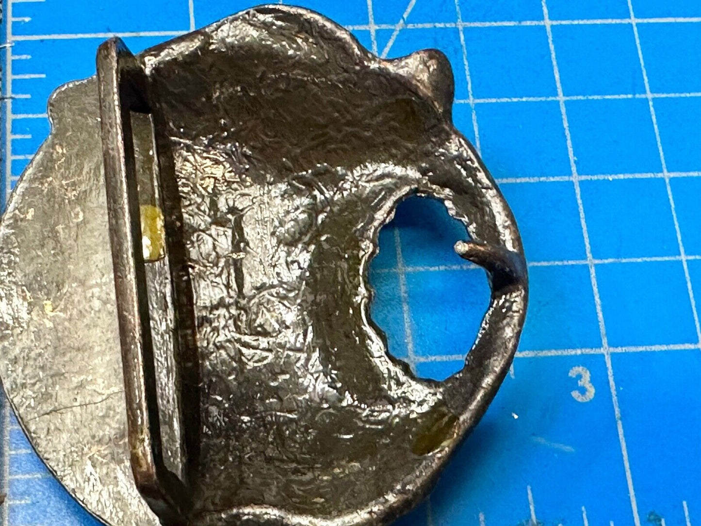 Apple with a bite taken out of it! Vintage figural Belt Buckle