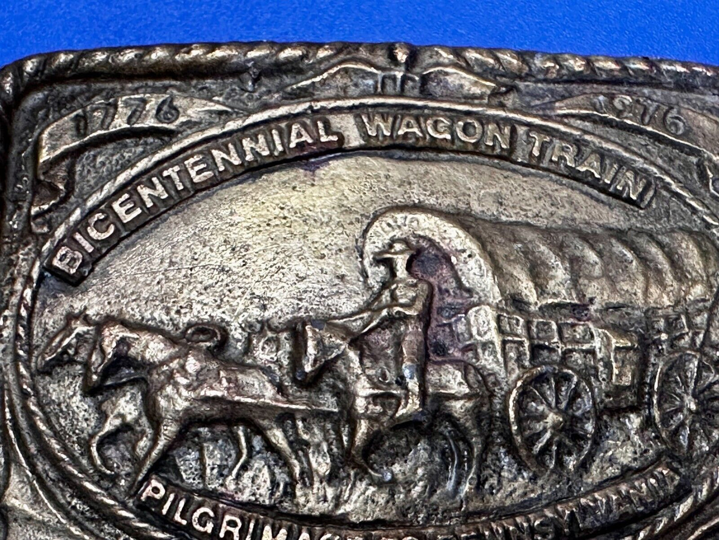 Bicentennial Wagon Train Pilgrimage Pennsylvania American Revolution Belt Buckle