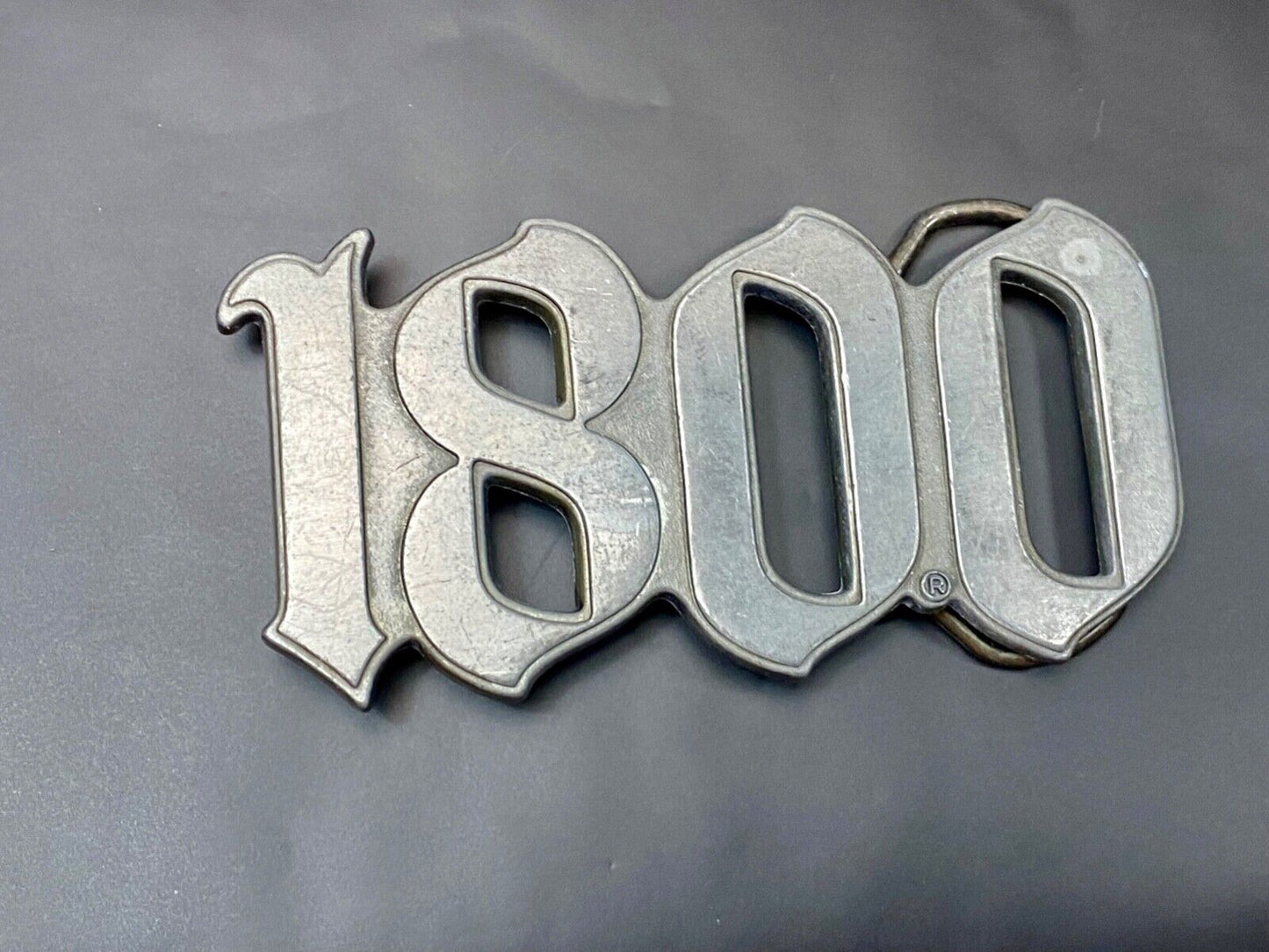 1990s Vintage 1800 Tequila Advertising block letter cut out Belt Buckle
