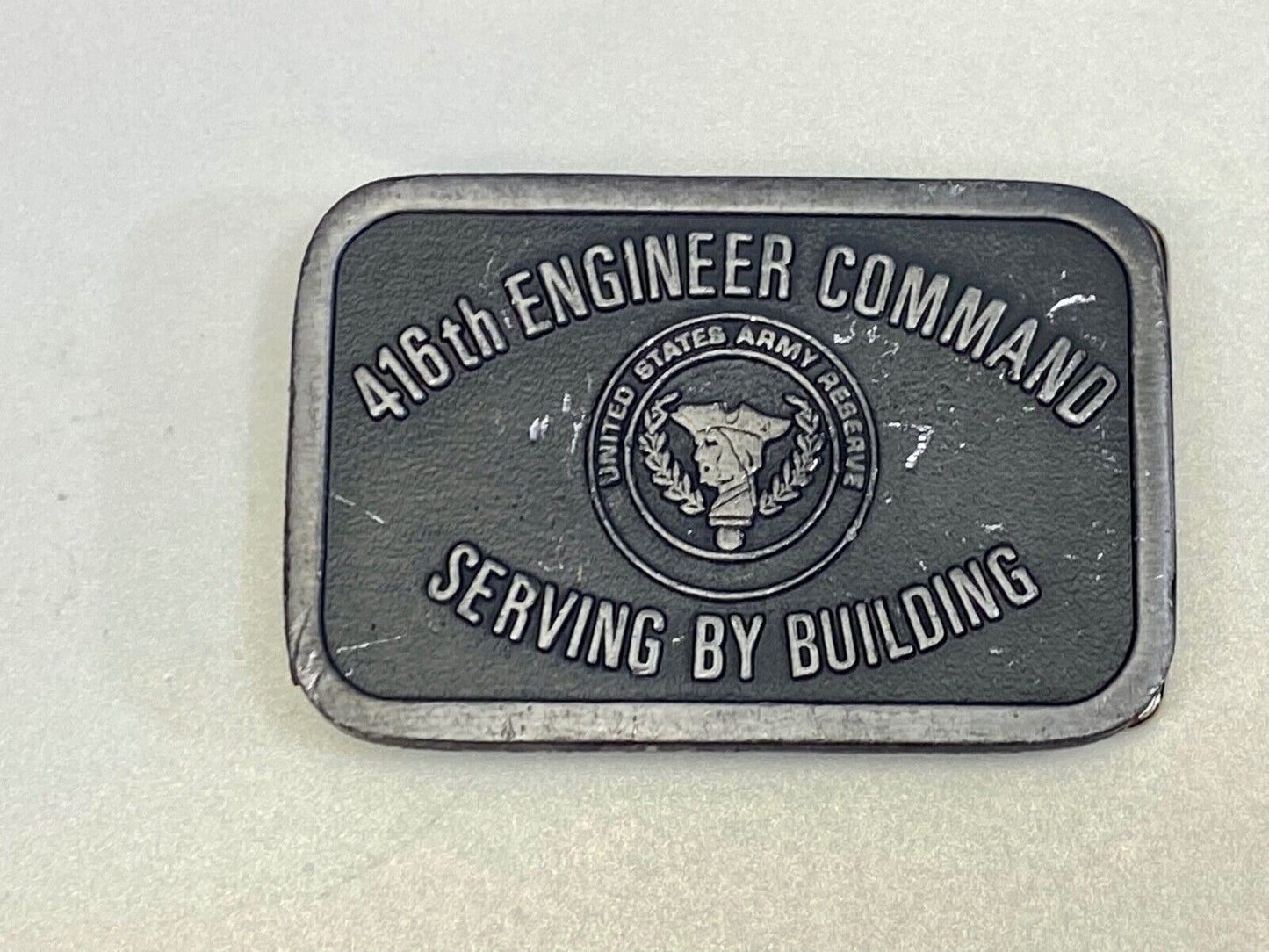 United States Army Reserve 416th Engineer Command belt buckle serving by command
