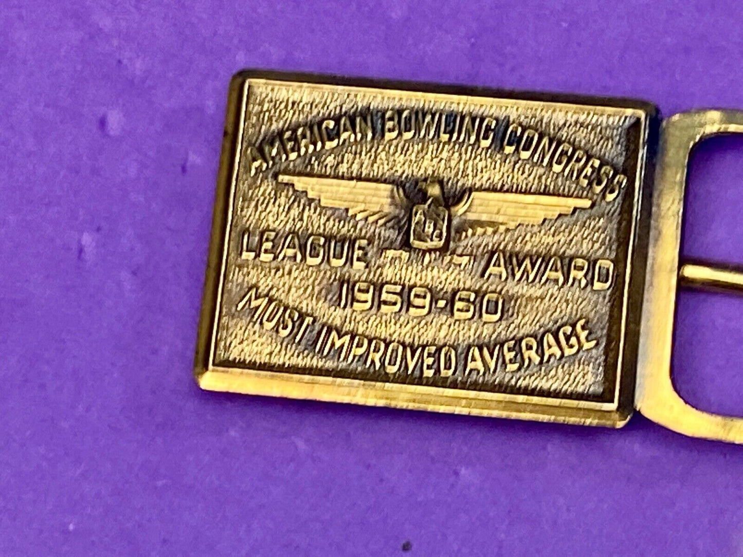 Vintage Belt Buckle 1959 - 60 ABC League Award Bowling - Most Improved Average
