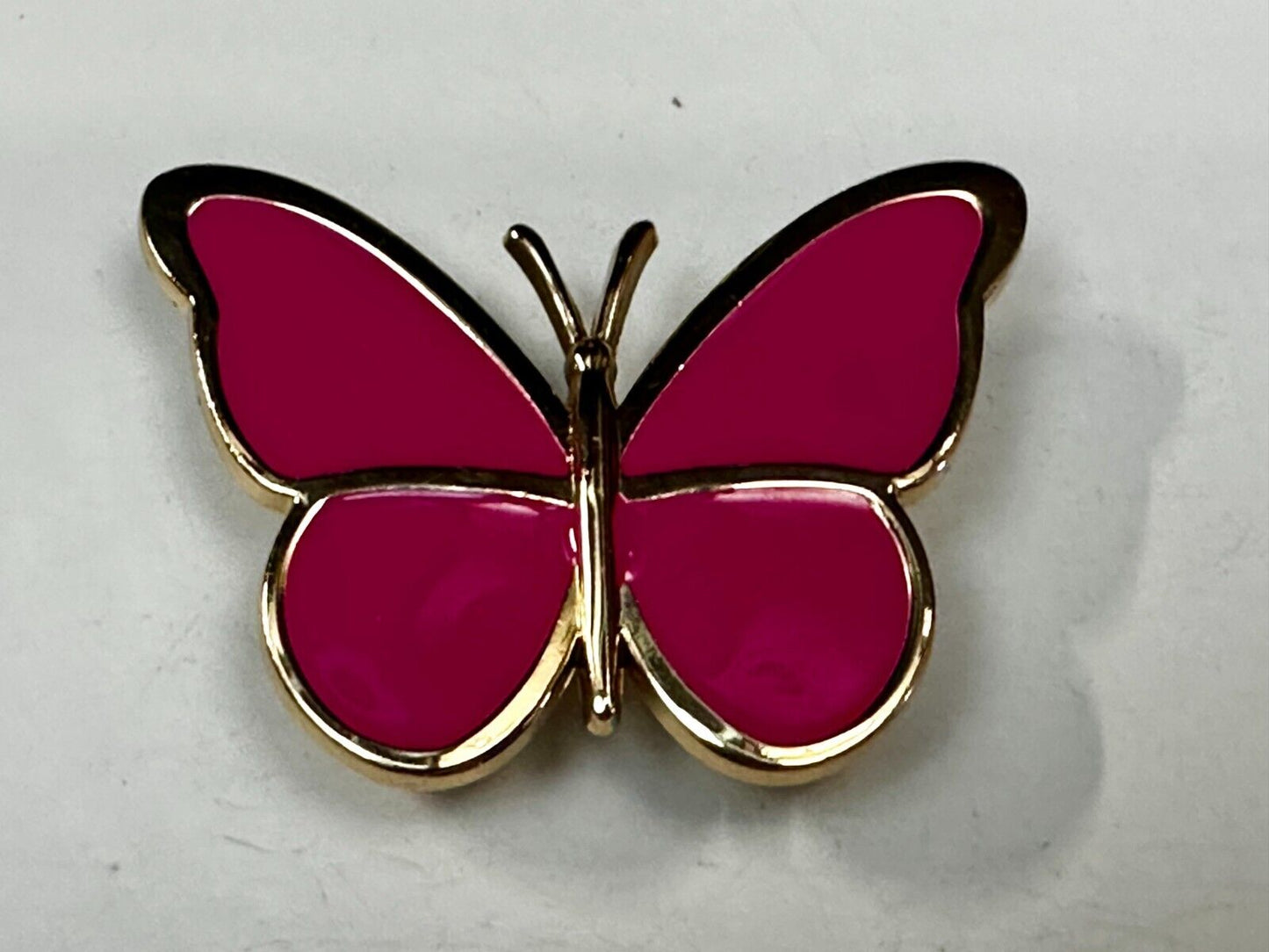 Beautiful Butterfly Shaped Cutout Pink Enameled Womens Belt Buckle