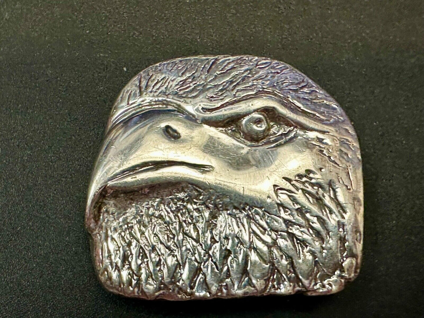 Bald Eagle Head - Patriotic America Silver Belt Buckle Artisan Made signed MH